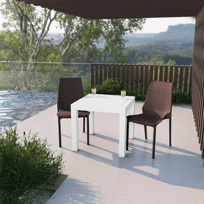 Kent Mid-Century Modern Weave Design 3-Piece Outdoor Patio Dining Set - Elax Furniture