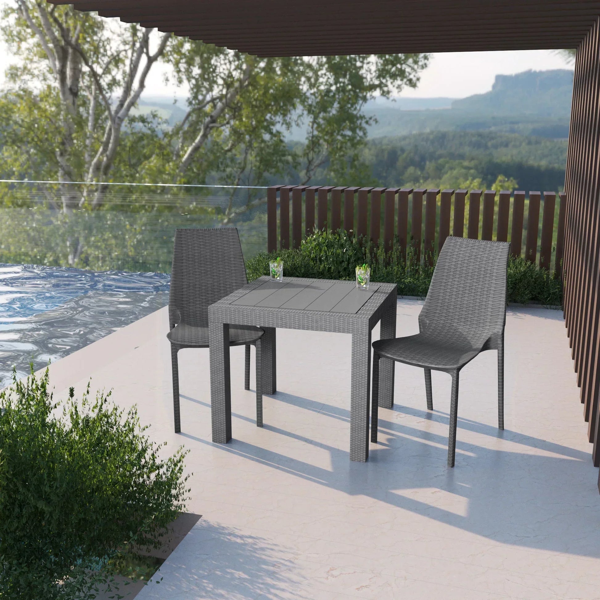 Kent Patio Outdoor Dining Chair Weave Design in Polypropylene - Elax Furniture