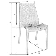Kent Mid-Century Modern Weave Design 5-Piece Outdoor Patio Dining Set - Elax Furniture