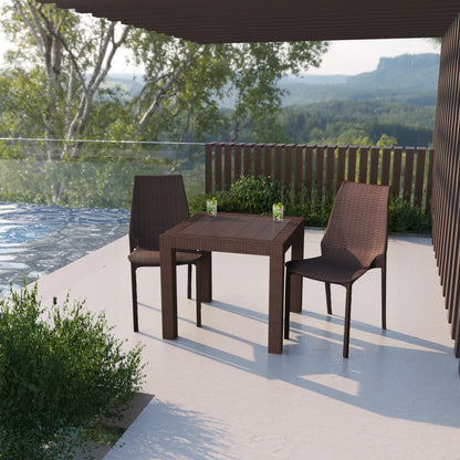 Kent Mid-Century Modern Weave Design 3-Piece Outdoor Patio Dining Set - Elax Furniture