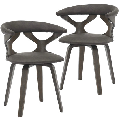 Klyne Leather Dining Chair with Poplar Wood Frame and Swivel Base Set of 2 - Elax Furniture