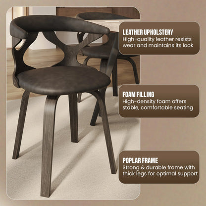 Klyne Modern Wooden Dining Chair With Walnut Color Frame - Elax Furniture