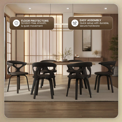 Klyne Modern Wooden Dining Chair With Walnut Color Frame - Elax Furniture