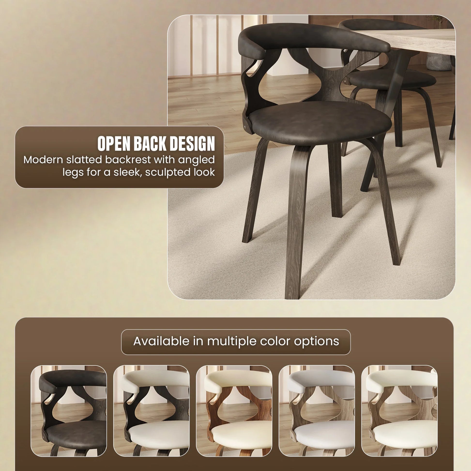 Klyne Modern Wooden Dining Chair With Walnut Color Frame - Elax Furniture