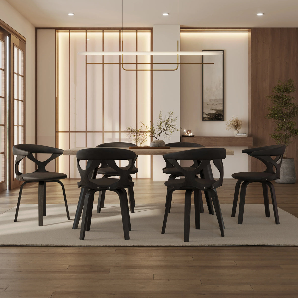 Klyne Modern Wooden Dining Chair With Walnut Color Frame - Elax Furniture