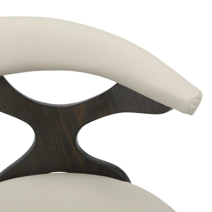 Klyne Leather Dining Chair with Poplar Wood Frame and Swivel Base Set of 2 - Elax Furniture