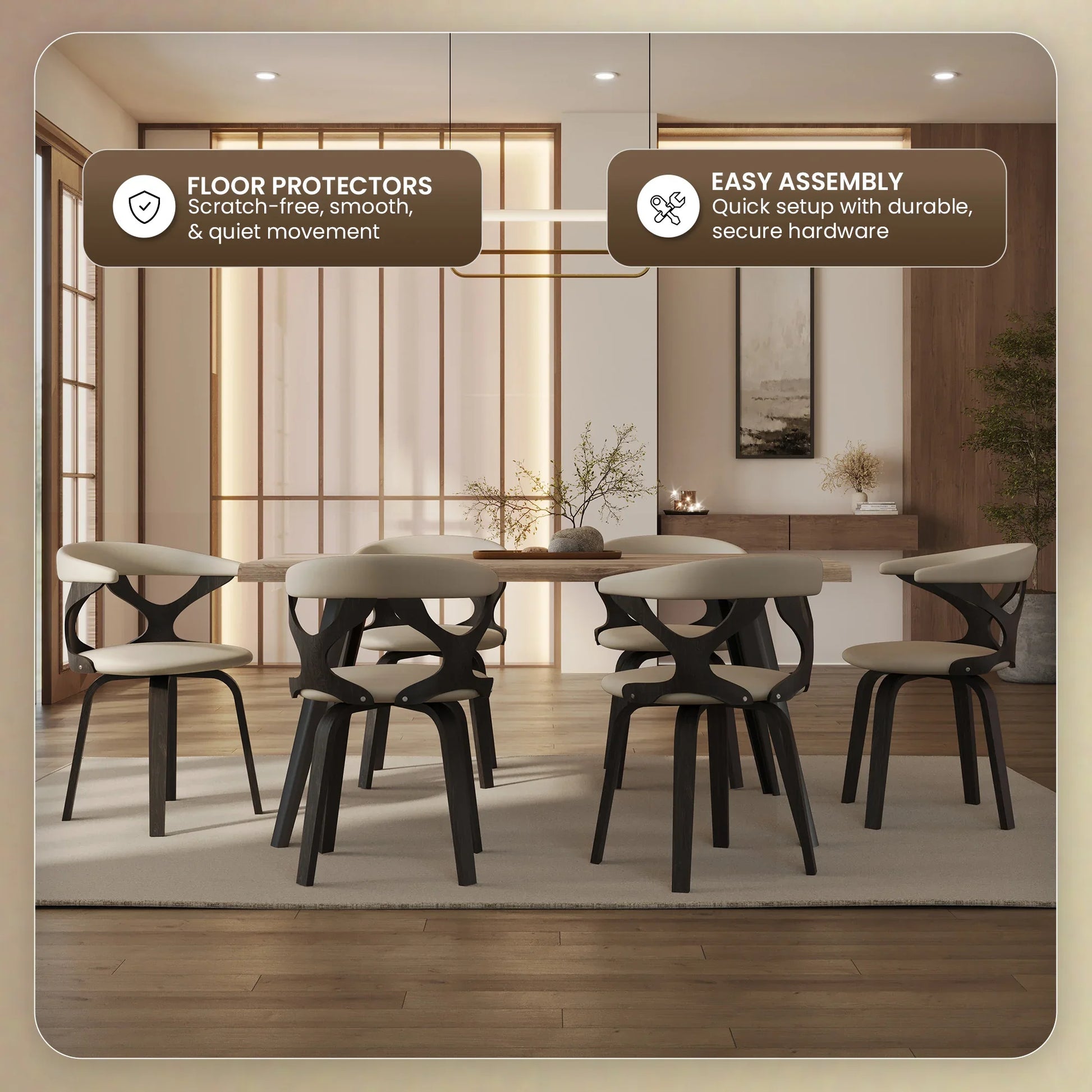 Klyne Modern Wooden Dining Chair With Walnut Color Frame - Elax Furniture