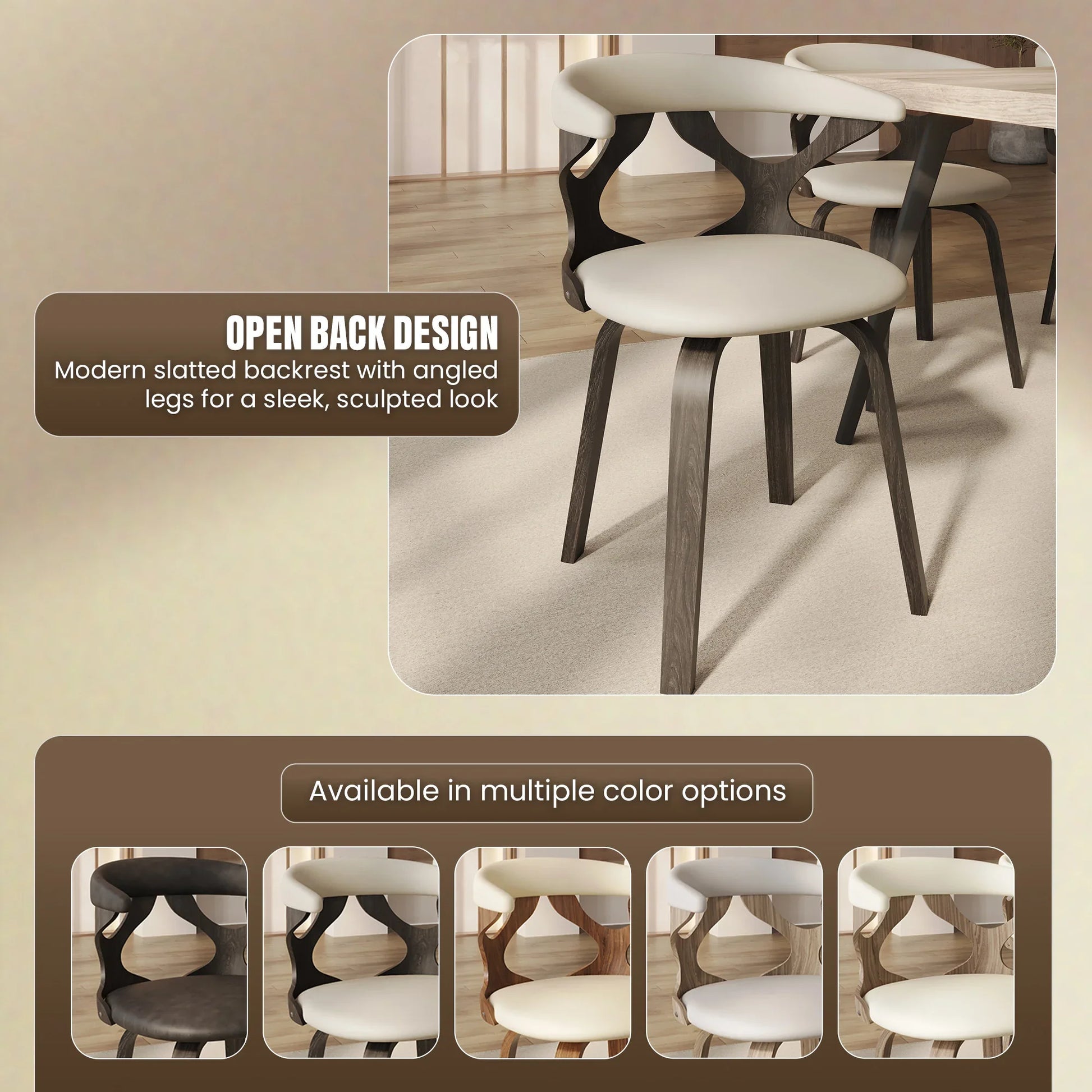 Klyne Modern Wooden Dining Chair With Walnut Color Frame - Elax Furniture