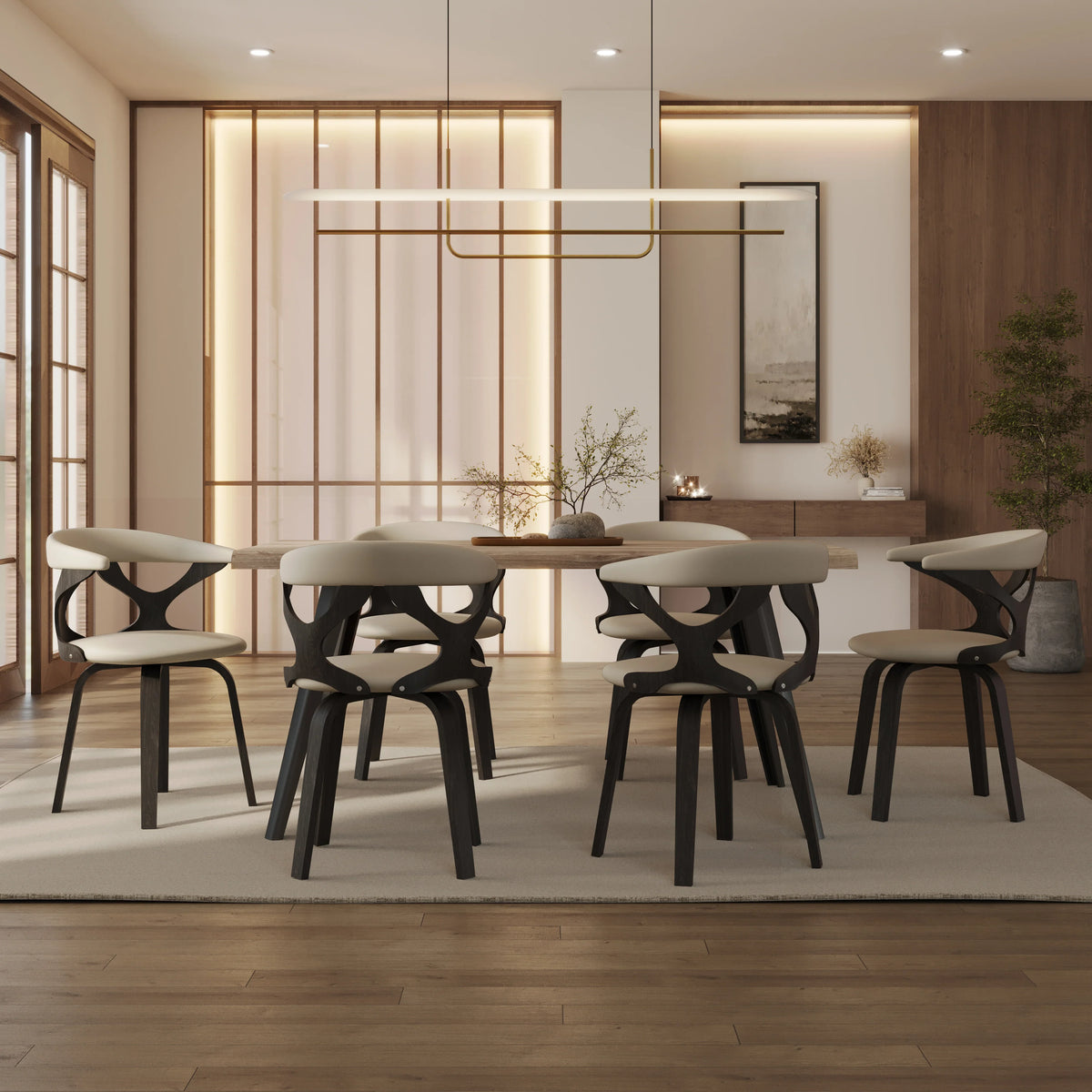 Klyne Modern Wooden Dining Chair With Walnut Color Frame - Elax Furniture