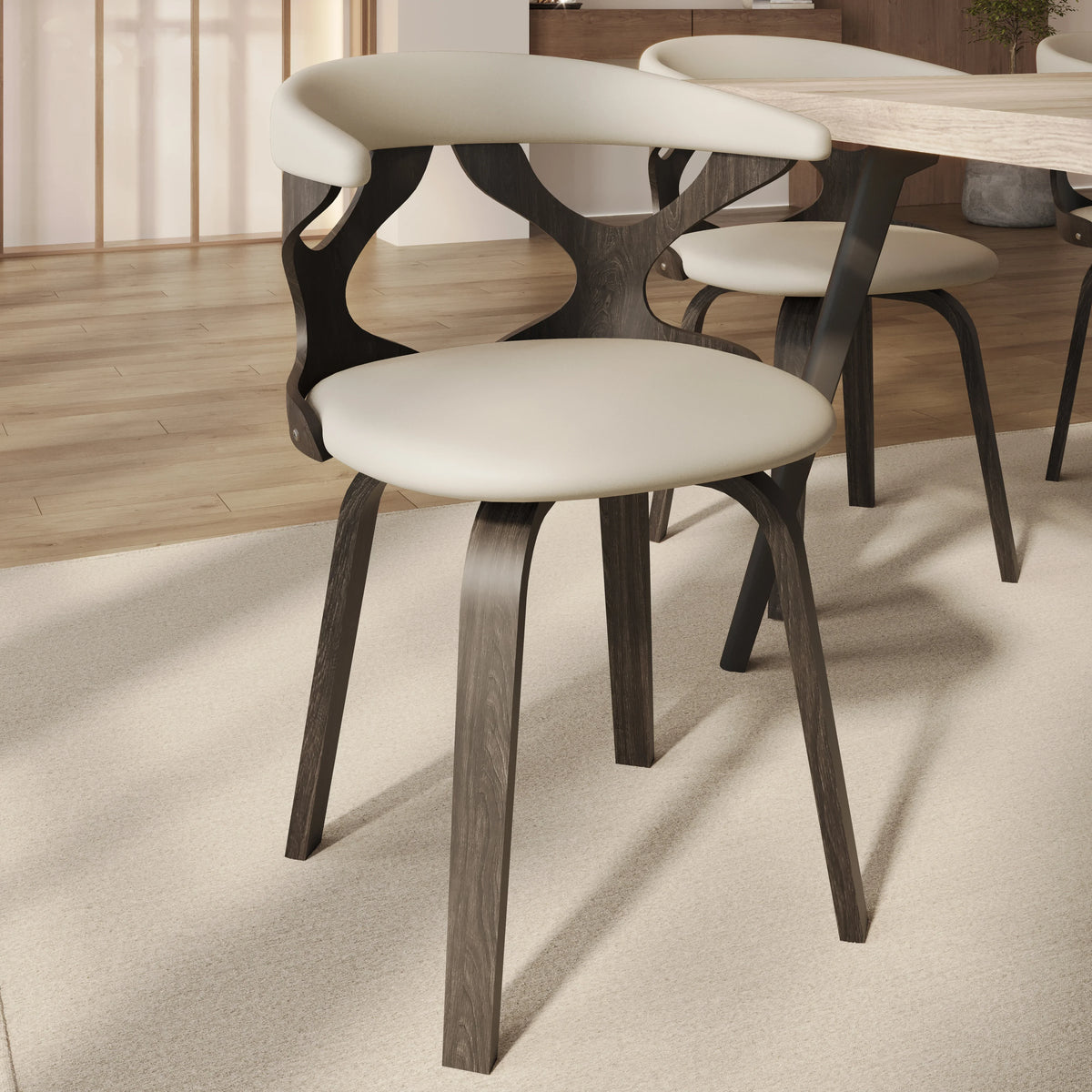 Klyne Modern Wooden Dining Chair With Walnut Color Frame - Elax Furniture