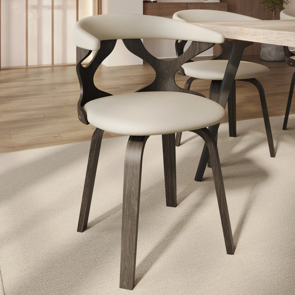 Klyne Modern Wooden Dining Chair With Walnut Color Frame