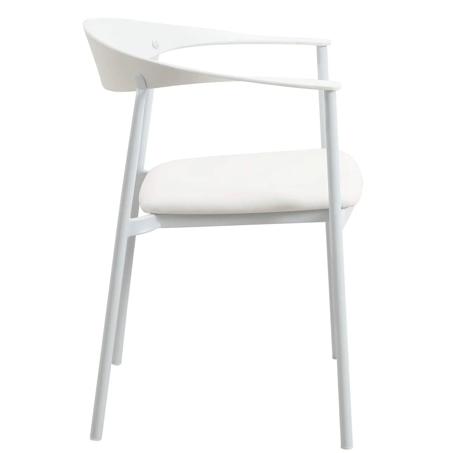 Kora Dining Chair Upholstered in Leather with Stainless Steel Frame and Legs - Elax Furniture