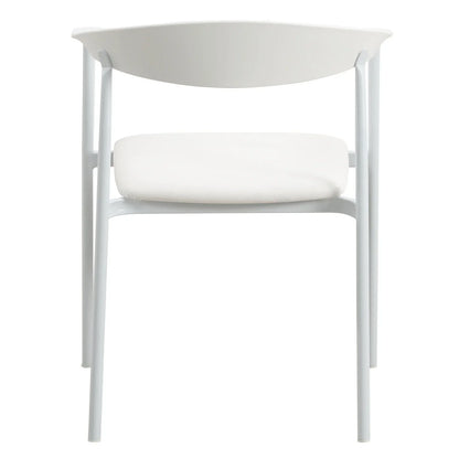 Kora Dining Chair Upholstered in Leather with Stainless Steel Frame and Legs - Elax Furniture