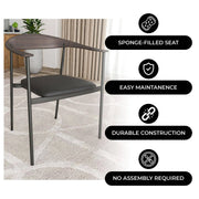 Kora Dining Chair Upholstered in Leather with Stainless Steel Frame and Legs - Elax Furniture