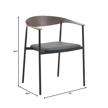 Kora Dining Chair Upholstered in Leather with Stainless Steel Frame and Legs - Elax Furniture