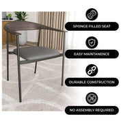 Kora Dining Chair Upholstered in Leather with Stainless Steel Frame and Legs - Elax Furniture