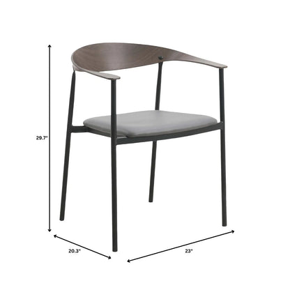 Kora Dining Chair Upholstered in Leather with Stainless Steel Frame and Legs - Elax Furniture