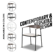 Kora Dining Chair Upholstered in Leather with Stainless Steel Frame and Legs - Elax Furniture