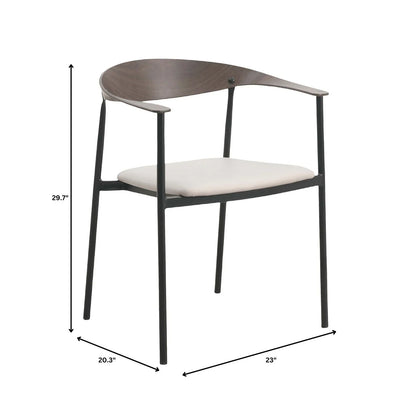 Kora Dining Chair Upholstered in Leather with Stainless Steel Frame and Legs - Elax Furniture