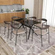 Kora Dining Chair Upholstered in Leather with Stainless Steel Frame and Legs - Elax Furniture