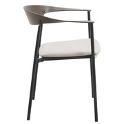 Kora Dining Chair Upholstered in Leather with Stainless Steel Frame and Legs - Elax Furniture