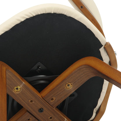 Klyne Leather Dining Chair with Poplar Wood Frame and Swivel Base Set of 2 - Elax Furniture