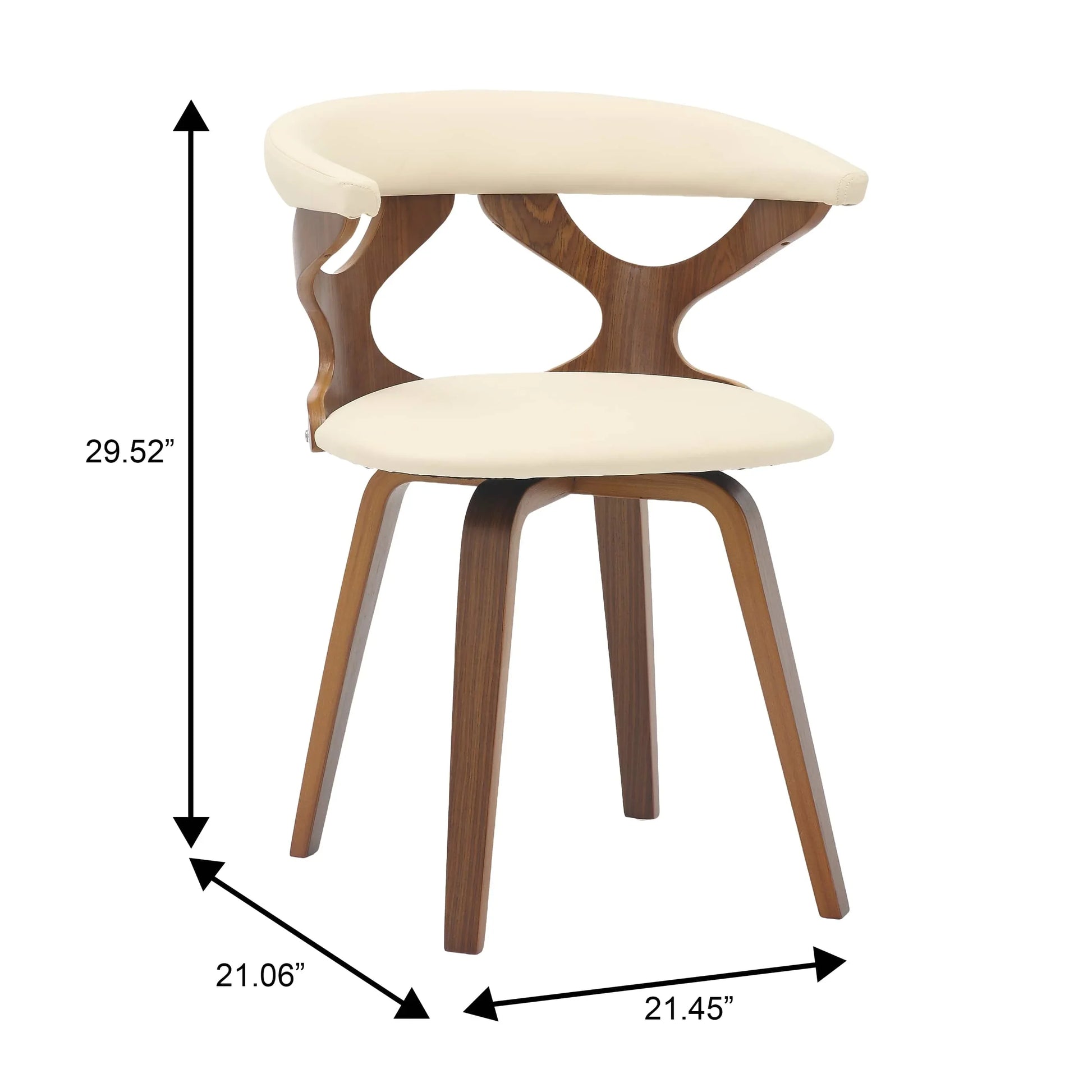 Klyne Modern Wooden Dining Chair With Walnut Color Frame - Elax Furniture