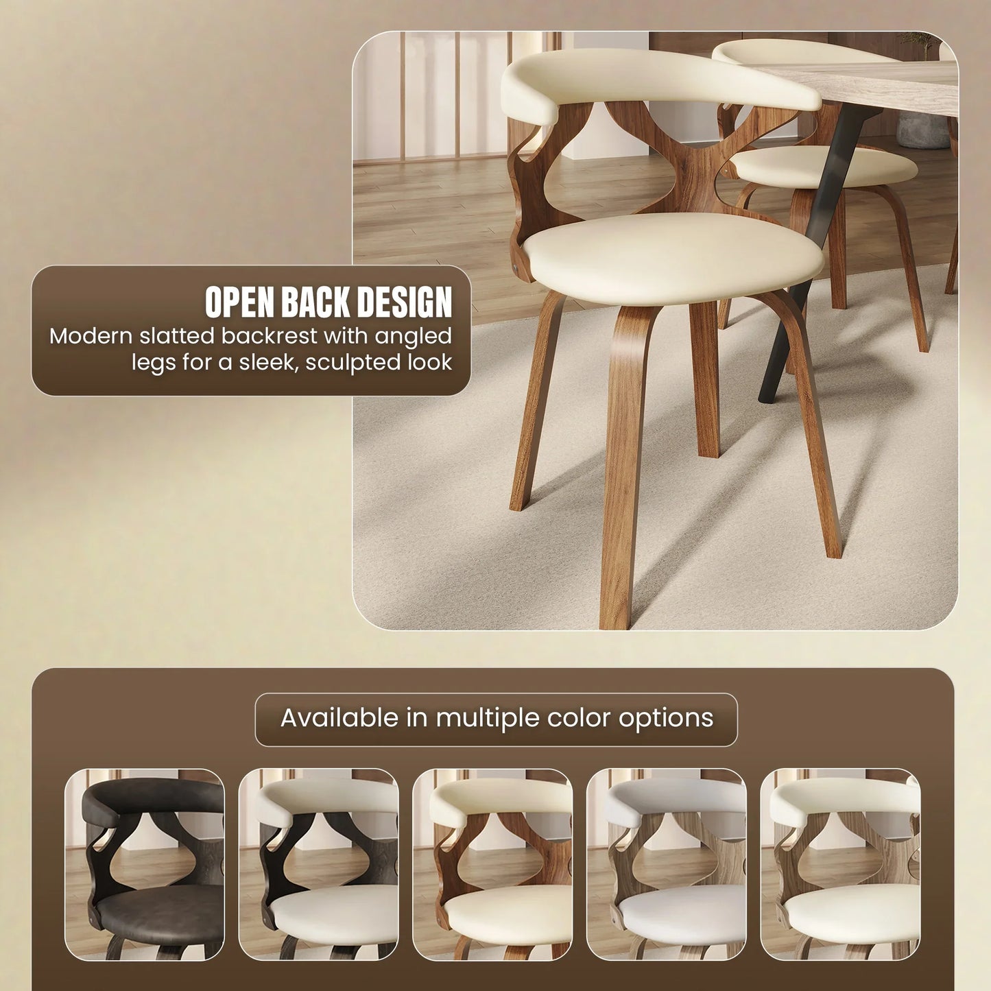 Klyne Modern Wooden Dining Chair With Walnut Color Frame - Elax Furniture