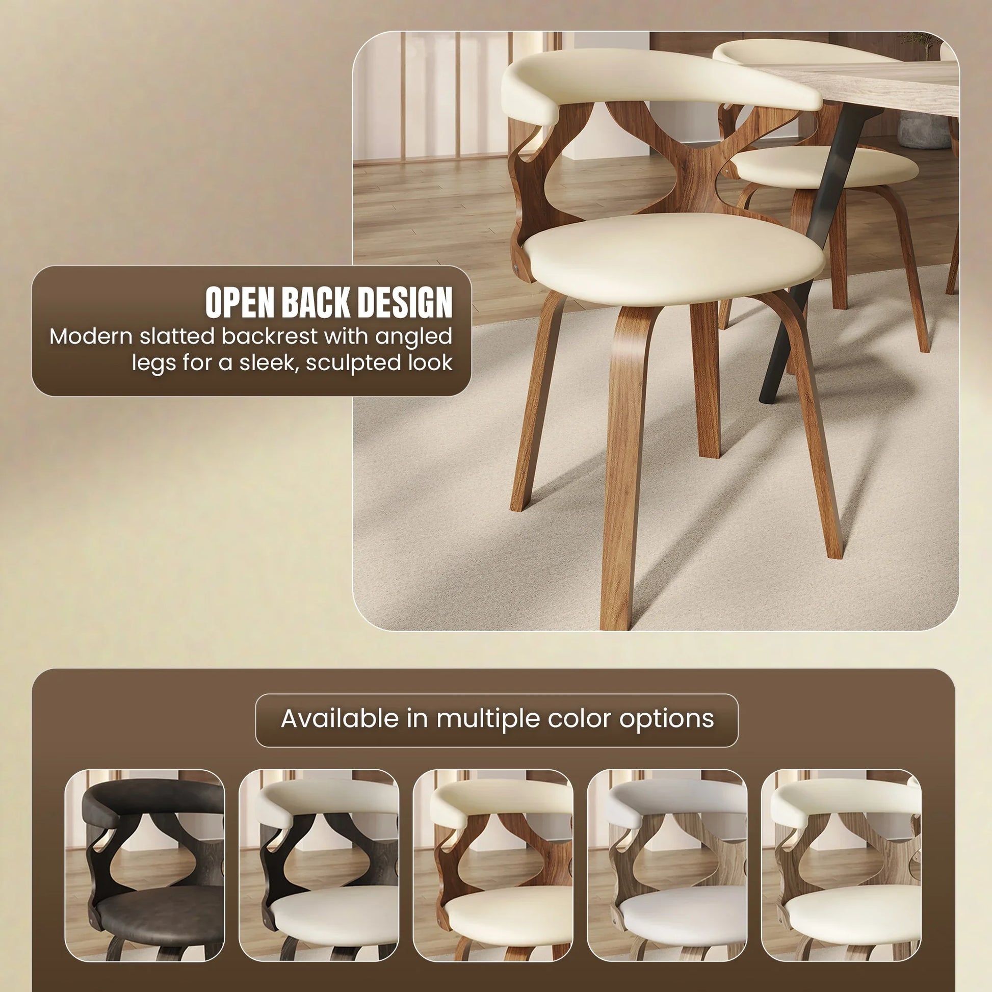 Klyne Modern Wooden Dining Chair With Walnut Color Frame - Elax Furniture