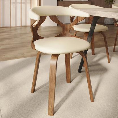 Klyne Modern Wooden Dining Chair With Walnut Color Frame - Elax Furniture