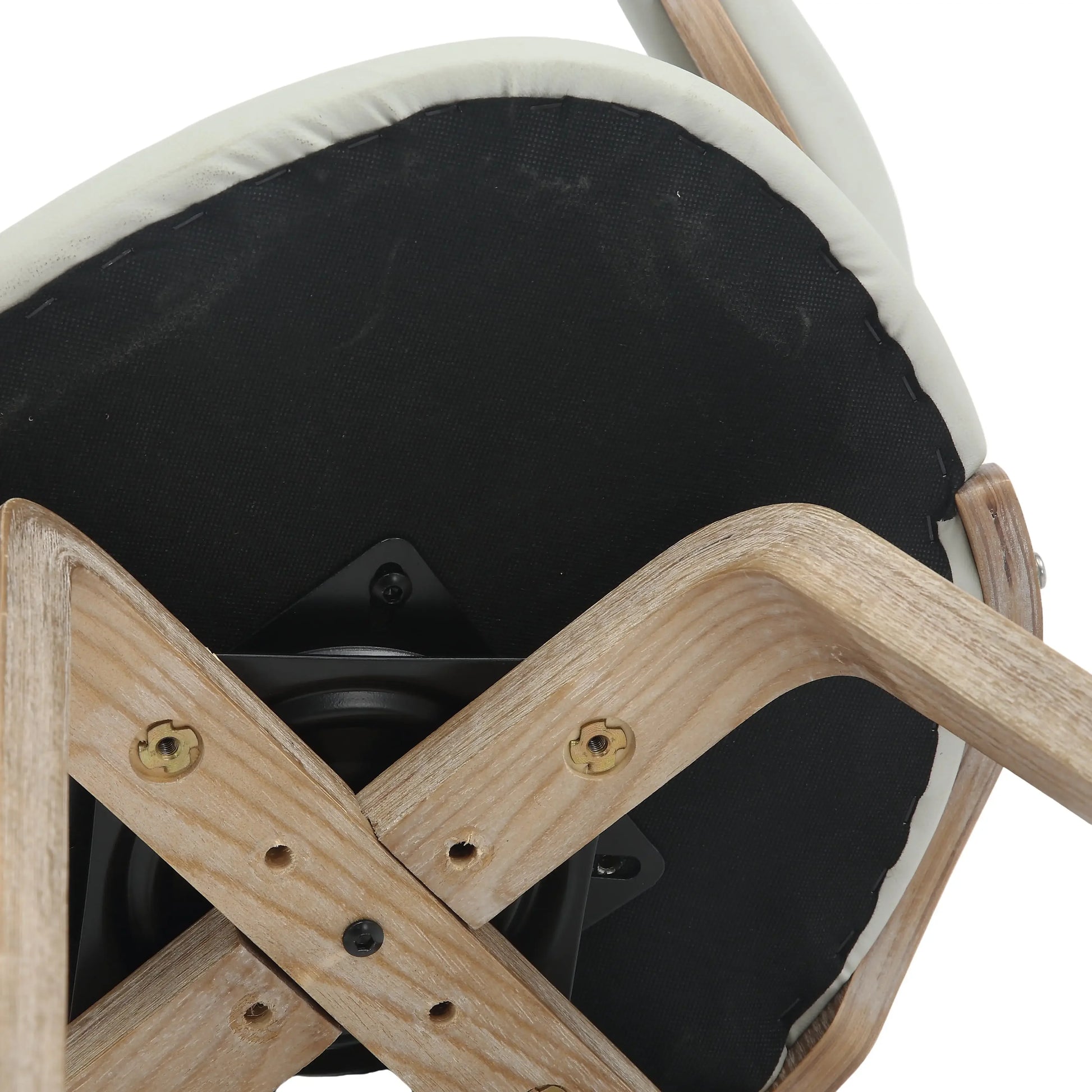 Klyne Leather Dining Chair with Poplar Wood Frame and Swivel Base Set of 2 - Elax Furniture