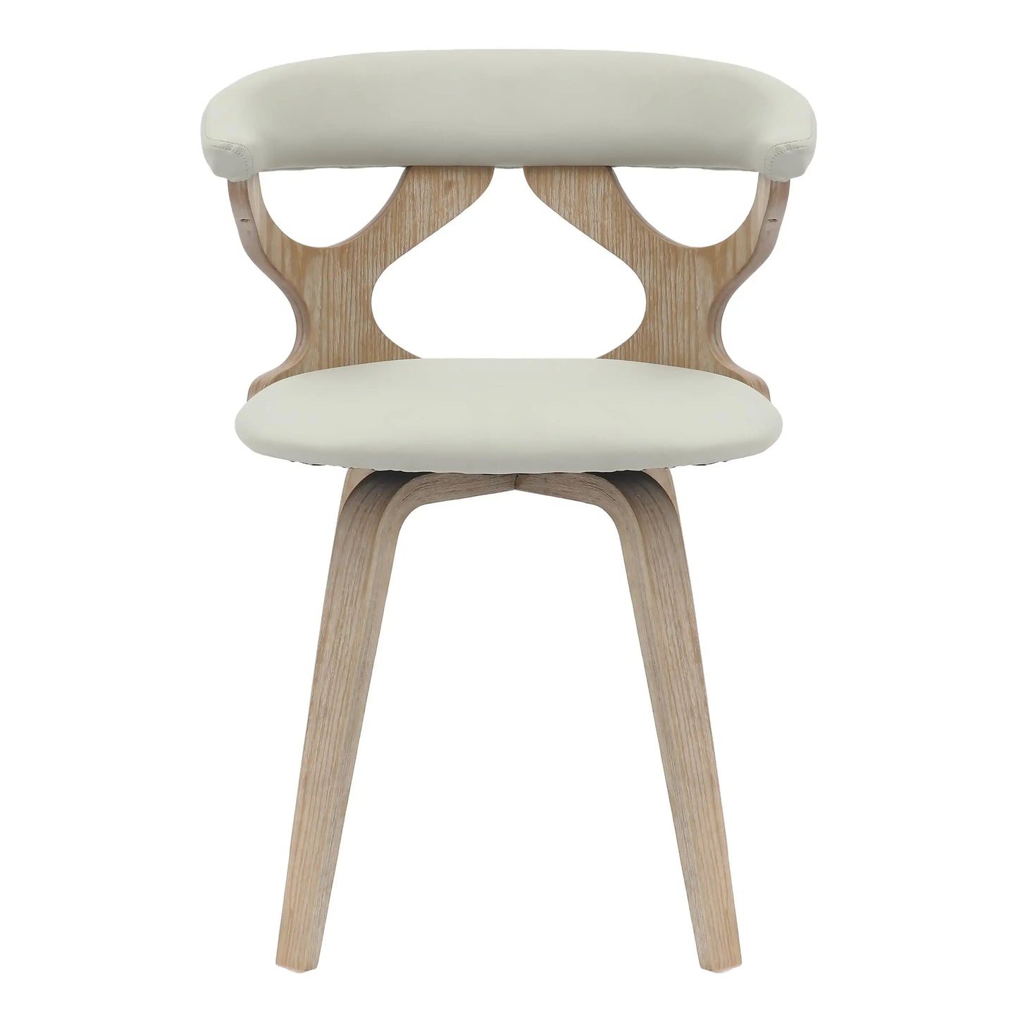 Klyne Leather Dining Chair with Poplar Wood Frame and Swivel Base Set of 2 - Elax Furniture