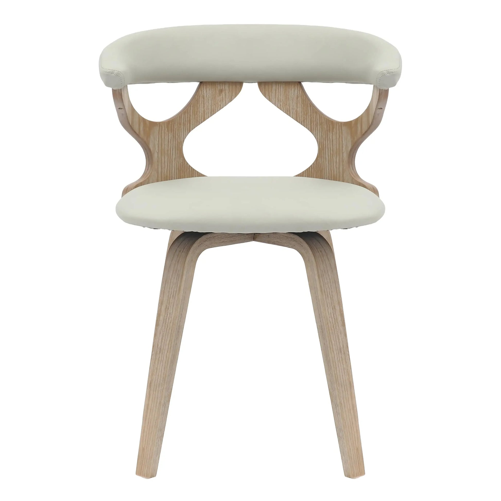 Klyne Leather Dining Chair with Poplar Wood Frame and Swivel Base Set of 2 - Elax Furniture