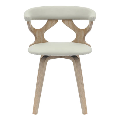 Klyne Leather Dining Chair with Poplar Wood Frame and Swivel Base Set of 4 - Elax Furniture