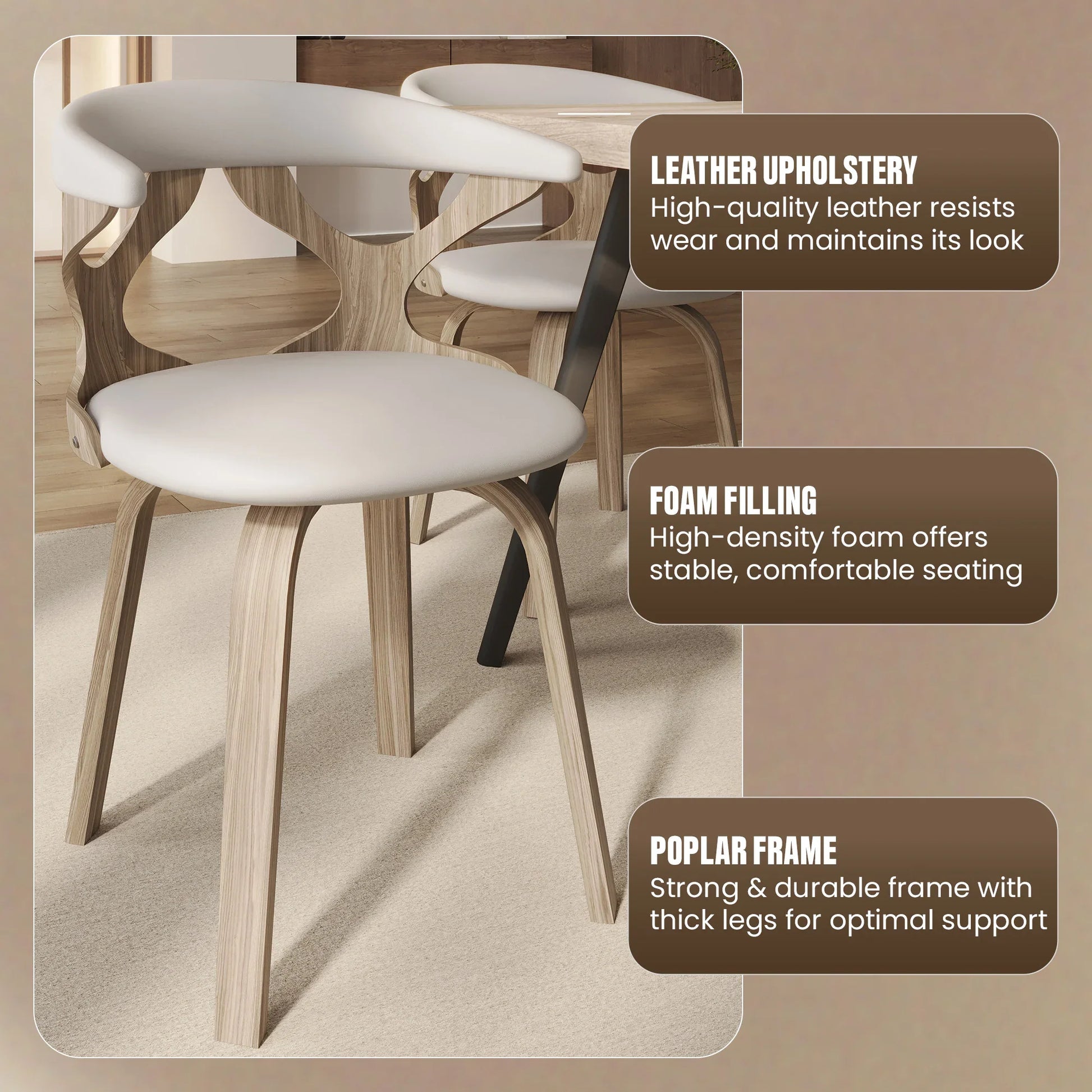 Klyne Modern Wooden Dining Chair With Walnut Color Frame - Elax Furniture