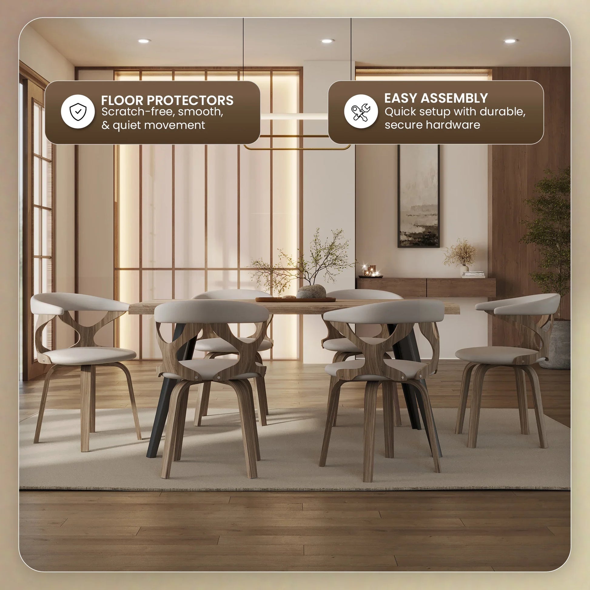 Klyne Modern Wooden Dining Chair With Walnut Color Frame - Elax Furniture