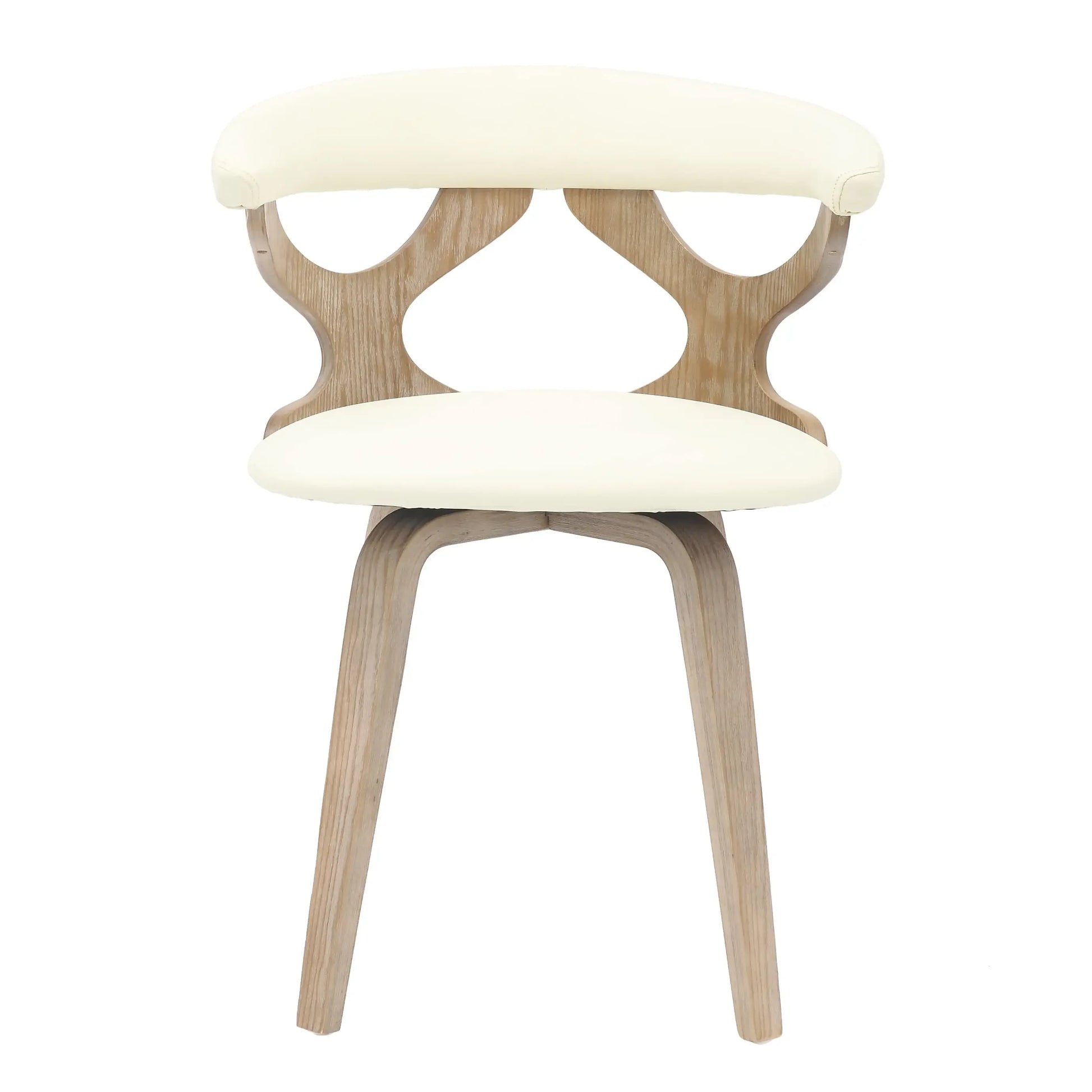 Klyne Leather Dining Chair with Poplar Wood Frame and Swivel Base Set of 2 - Elax Furniture