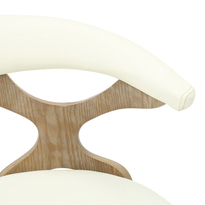 Klyne Leather Dining Chair with Poplar Wood Frame and Swivel Base Set of 4 - Elax Furniture