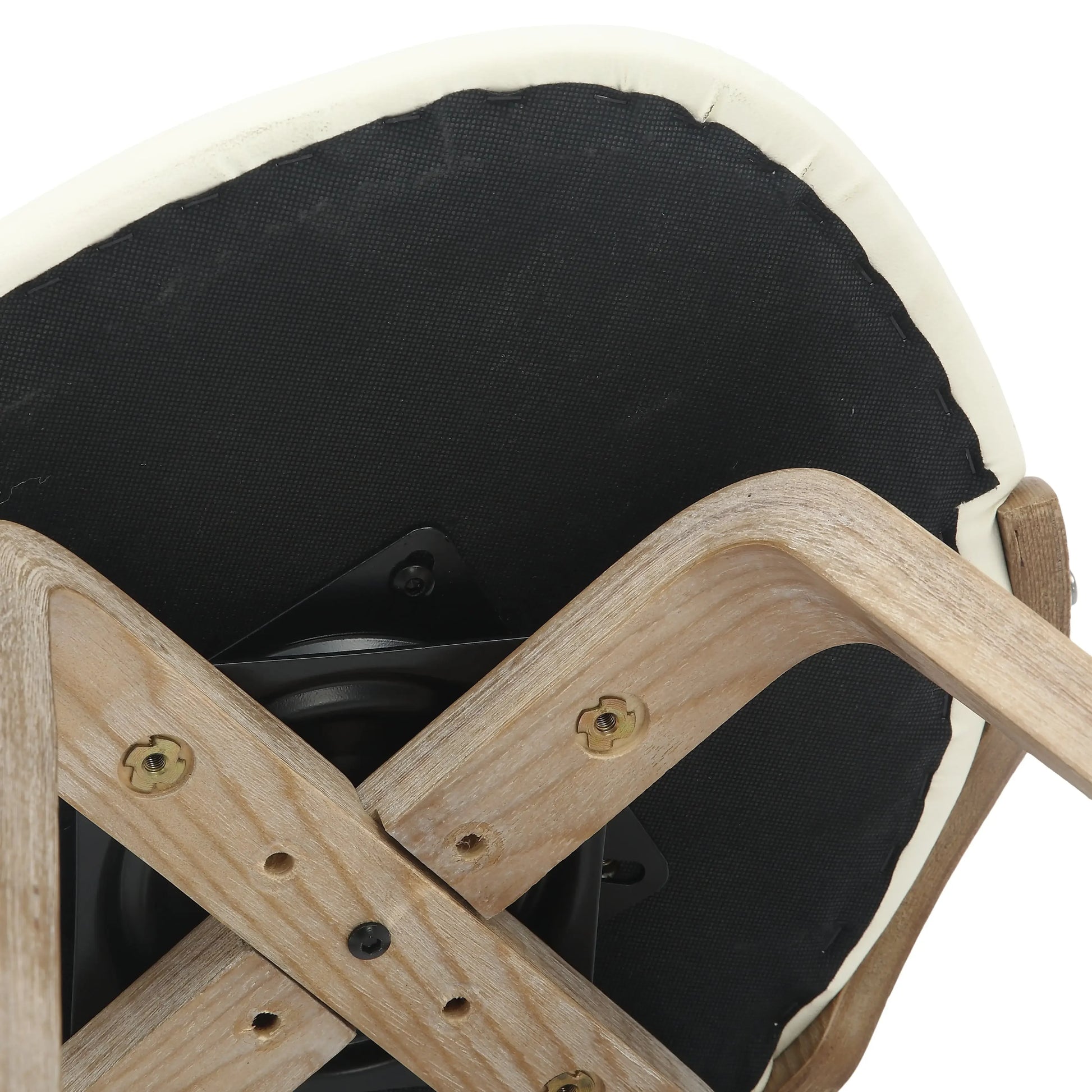 Klyne Leather Dining Chair with Poplar Wood Frame and Swivel Base Set of 4 - Elax Furniture