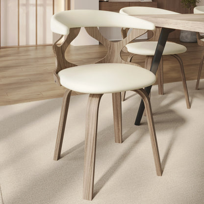 Klyne Leather Dining Chair with Poplar Wood Frame and Swivel Base Set of 4 - Elax Furniture