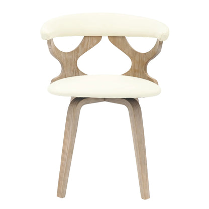 Klyne Leather Dining Chair with Poplar Wood Frame and Swivel Base Set of 4 - Elax Furniture