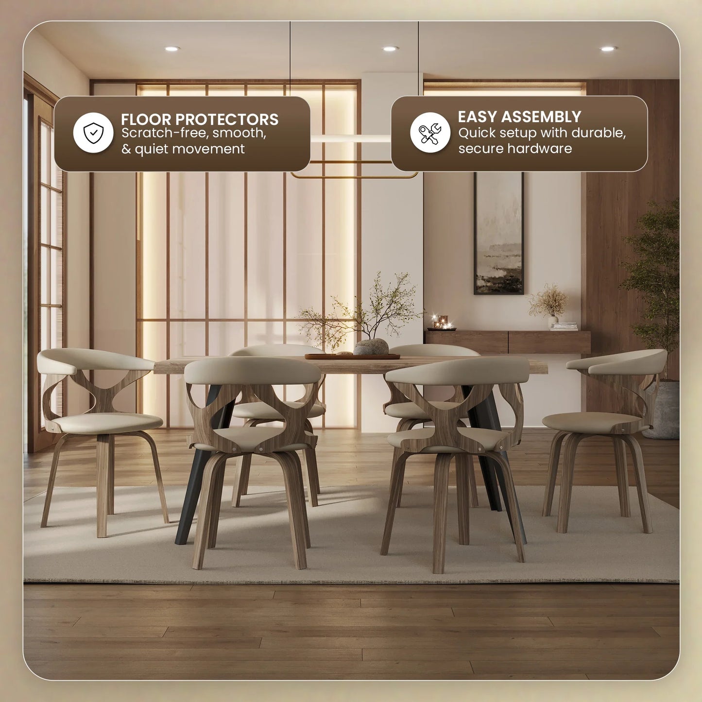 Klyne Modern Wooden Dining Chair With Walnut Color Frame - Elax Furniture