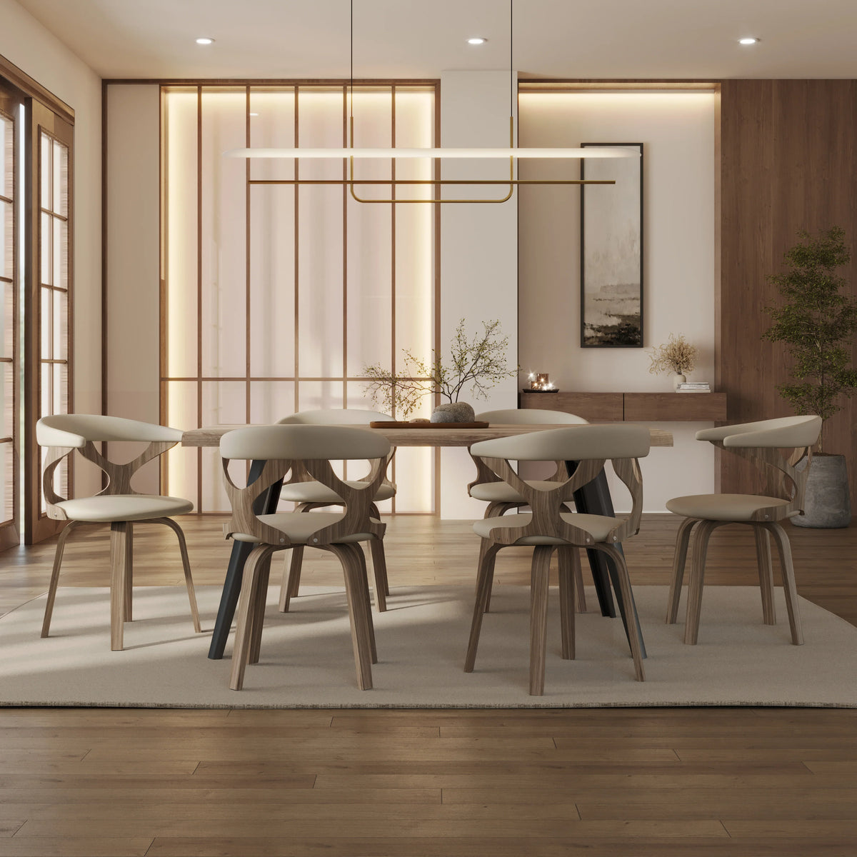 Klyne Modern Wooden Dining Chair With Walnut Color Frame - Elax Furniture