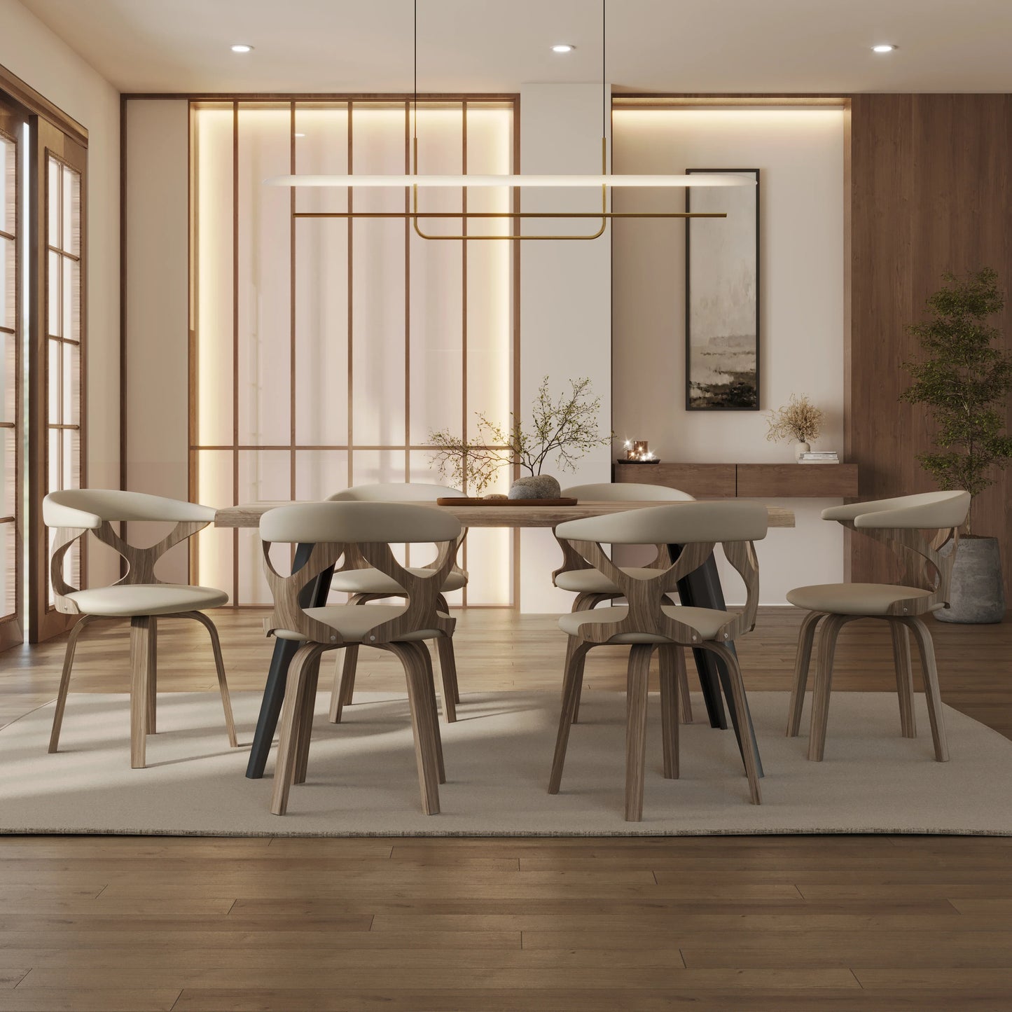 Klyne Modern Wooden Dining Chair With Walnut Color Frame - Elax Furniture