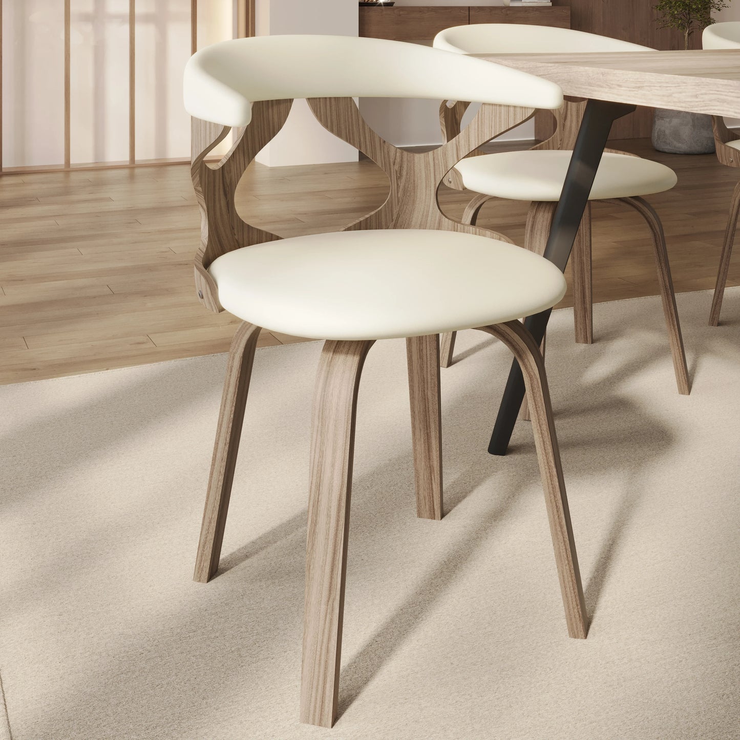 Klyne Modern Wooden Dining Chair With Walnut Color Frame - Elax Furniture