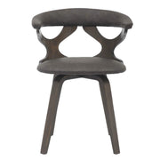 Klyne Modern Wooden Dining Chair Upholstered in Leather With Walnut Color Frame Dark Walnut Brown Dining Chair Leisuremod