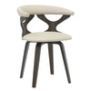Klyne Modern Wooden Dining Chair Upholstered in Leather With Walnut Color Frame