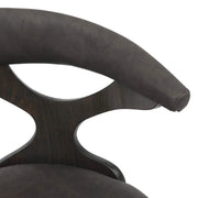 Klyne Modern Wooden Dining Chair Upholstered in Leather With Walnut Color Frame Dark Walnut Brown Dining Chair Leisuremod