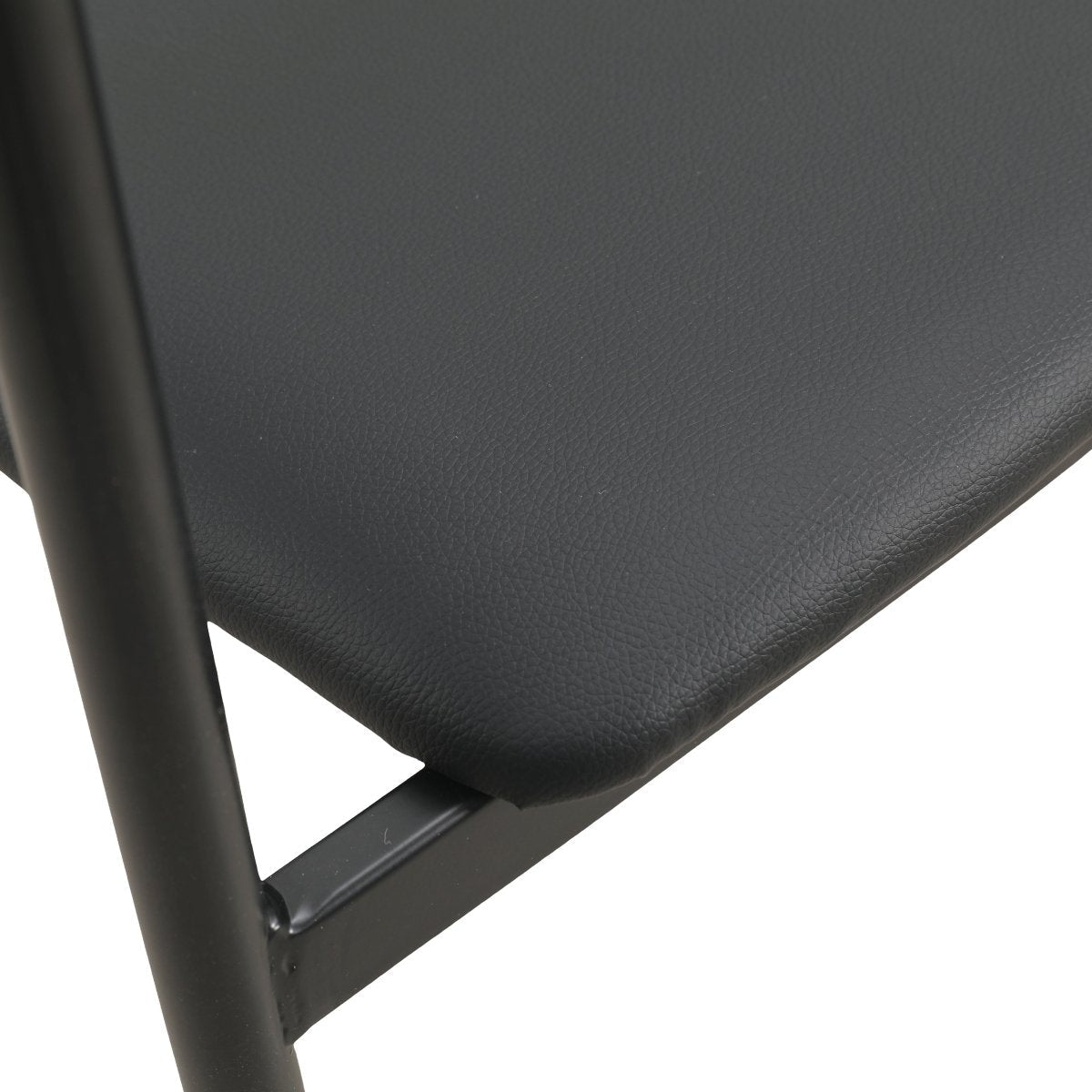 Kora Dining Chair Upholstered in Leather with Stainless Steel Frame and Legs Black Dining Chair Leisuremod