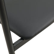 Kora Dining Chair Upholstered in Leather with Stainless Steel Frame and Legs Black Dining Chair Leisuremod